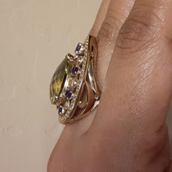 ❤Bronze, Yellow Gold Colour, Genuine Amethyst and Lemon Quartz. FIRM. - Picture 8 of 17